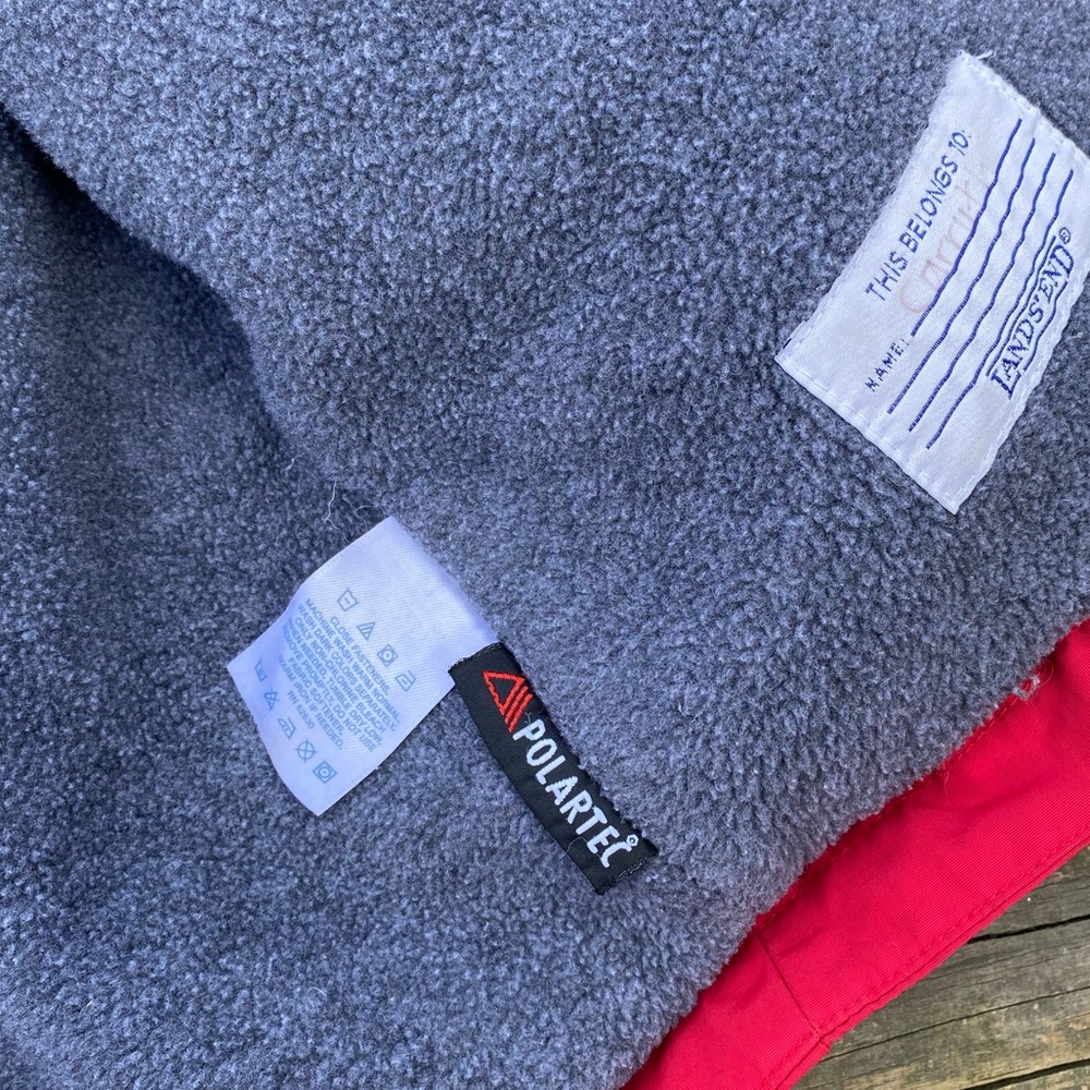 SOLD💲Land’s End Toddler Polartec winter coat red 3T zipper and snap closure - Picture 6 of 9